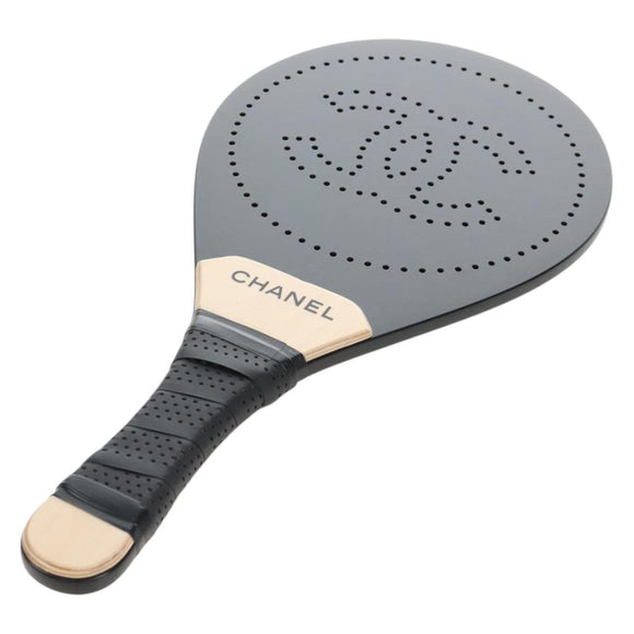 CHANEL Beach Racket And Ball Set Wood Black CC Auth 212715SM
