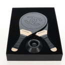 CHANEL Beach Racket And Ball Set Wood Black CC Auth 212715SM-41