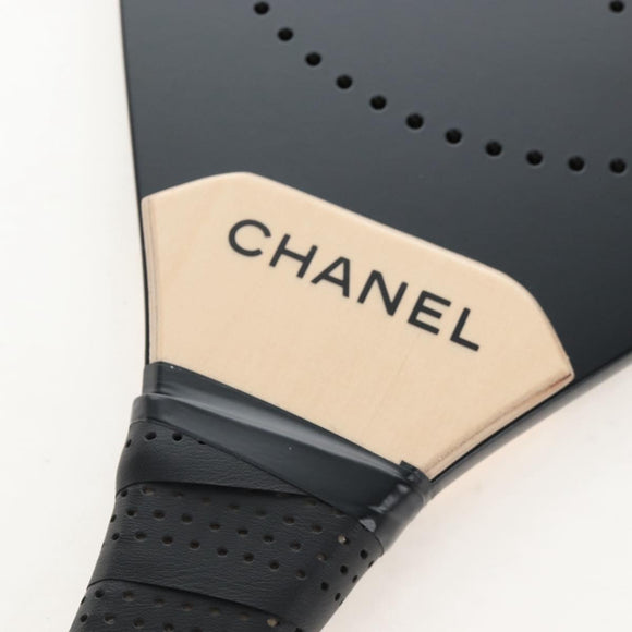 CHANEL Beach Racket And Ball Set Wood Black CC Auth 212715SM