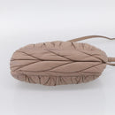 Miu Miu Matelasse Hand Bag Leather 2way Pink Gold Auth 212719A-12