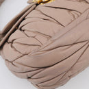 Miu Miu Matelasse Hand Bag Leather 2way Pink Gold Auth 212719A-14