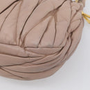 Miu Miu Matelasse Hand Bag Leather 2way Pink Gold Auth 212719A-15