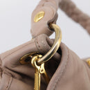 Miu Miu Matelasse Hand Bag Leather 2way Pink Gold Auth 212719A-18