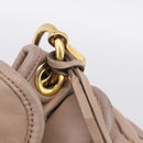 Miu Miu Matelasse Hand Bag Leather 2way Pink Gold Auth 212719A-19