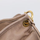 Miu Miu Matelasse Hand Bag Leather 2way Pink Gold Auth 212719A-23