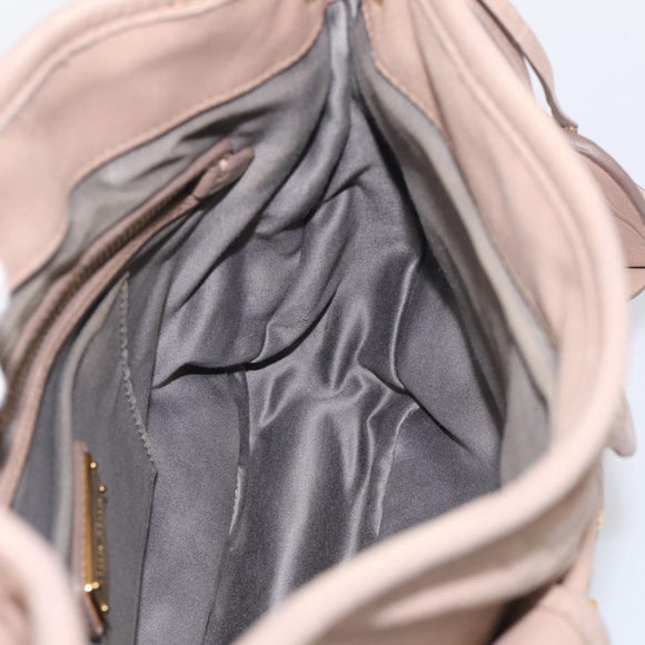 Miu Miu Matelasse Hand Bag Leather 2way Pink Gold Auth 212719A
