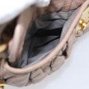Miu Miu Matelasse Hand Bag Leather 2way Pink Gold Auth 212719A-35
