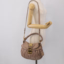 Miu Miu Matelasse Hand Bag Leather 2way Pink Gold Auth 212719A-36