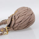 Miu Miu Matelasse Hand Bag Leather 2way Pink Gold Auth 212719A-4