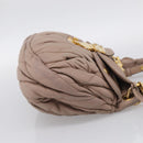 Miu Miu Matelasse Hand Bag Leather 2way Pink Gold Auth 212719A-5