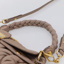Miu Miu Matelasse Hand Bag Leather 2way Pink Gold Auth 212719A-8