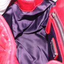 Miu Miu Matelasse Hand Bag Leather 2way Red Silver Auth 212722M-21