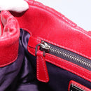 Miu Miu Matelasse Hand Bag Leather 2way Red Silver Auth 212722M-22
