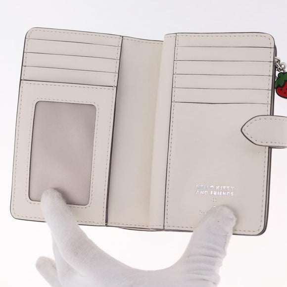 kate spade x Sanrio My Melody Kitty Kuromi Wallet Leather White Auth 212731M