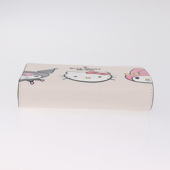 kate spade x Sanrio My Melody Kitty Kuromi Wallet Leather White Auth 212731M