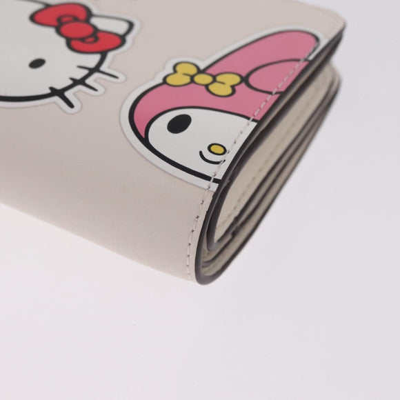 kate spade x Sanrio My Melody Kitty Kuromi Wallet Leather White Auth 212731M