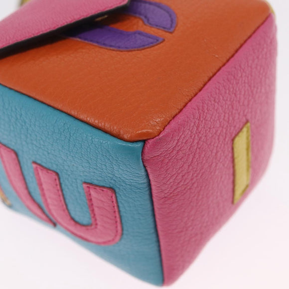 Miu Miu Pouch Leather Multicolor Gold Auth 212742M