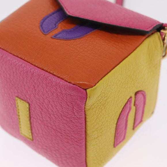Miu Miu Pouch Leather Multicolor Gold Auth 212742M