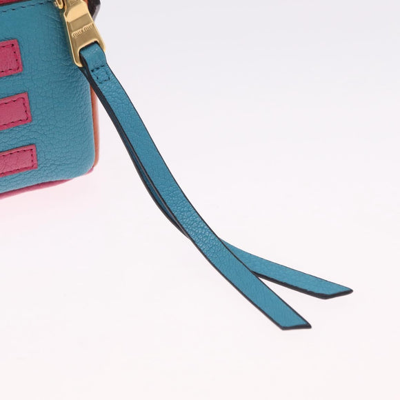 Miu Miu Pouch Leather Multicolor Gold Auth 212742M