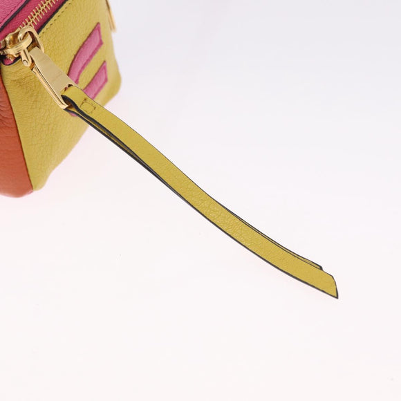 Miu Miu Pouch Leather Multicolor Gold Auth 212742M