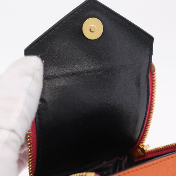 Miu Miu Pouch Leather Multicolor Gold Auth 212742M