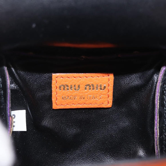 Miu Miu Pouch Leather Multicolor Gold Auth 212742M