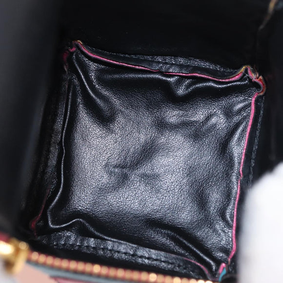 Miu Miu Pouch Leather Multicolor Gold Auth 212742M