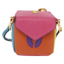 Miu Miu Pouch Leather Multicolor Gold Auth 212742M-2