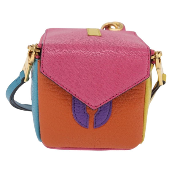 Miu Miu Pouch Leather Multicolor Gold Auth 212742M