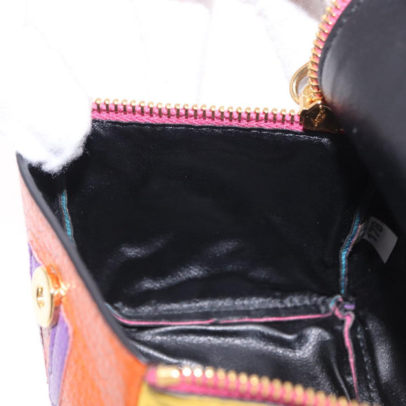 Miu Miu Pouch Leather Multicolor Gold Auth 212742M