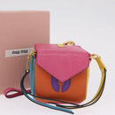 Miu Miu Pouch Leather Multicolor Gold Auth 212742M-23