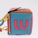 Miu Miu Pouch Leather Multicolor Gold Auth 212742M-5