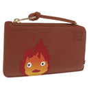 LOEWE x Studio Ghibli Calcifer Coin Purse Leather Brown Red Auth 212744SM-1