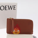LOEWE x Studio Ghibli Calcifer Coin Purse Leather Brown Red Auth 212744SM-20
