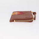 LOEWE x Studio Ghibli Calcifer Coin Purse Leather Brown Red Auth 212744SM-4