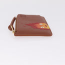 LOEWE x Studio Ghibli Calcifer Coin Purse Leather Brown Red Auth 212744SM-5