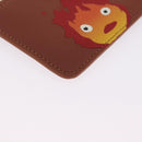 LOEWE x Studio Ghibli Calcifer Coin Purse Leather Brown Red Auth 212744SM-8