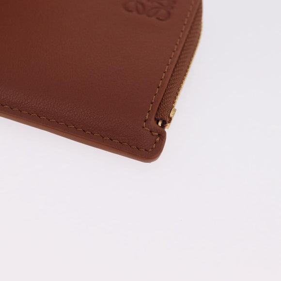 LOEWE x Studio Ghibli Calcifer Coin Purse Leather Brown Red Auth 212744SM