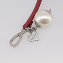 Miu Miu Bag Charm Fur Red Silver Auth 212745M-14