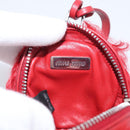 Miu Miu Bag Charm Fur Red Silver Auth 212745M-17