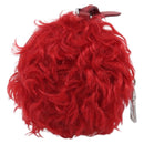 Miu Miu Bag Charm Fur Red Silver Auth 212745M-3