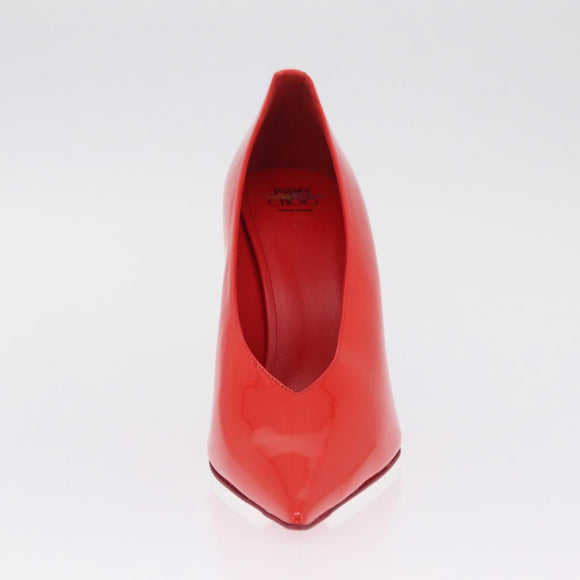 Jimmy Choo x Sailor Moon Heel Sailor Mars Shoes Patent Red White Auth 212746SM