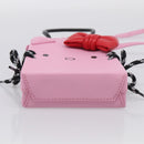 Balenciaga Hello Kitty Hand Bag Leather 2way Pink Black 619043 Auth 212749SM-11