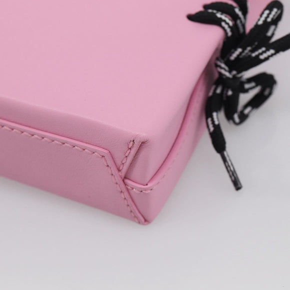 Balenciaga Hello Kitty Hand Bag Leather 2way Pink Black 619043 Auth 212749SM