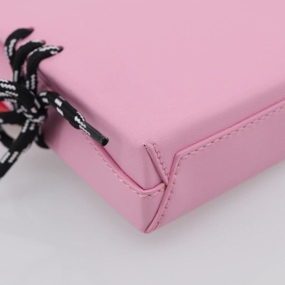 Balenciaga Hello Kitty Hand Bag Leather 2way Pink Black 619043 Auth 212749SM