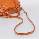 Miu Miu Hand Bag Leather 2way Orange Gold Auth 212750M-10