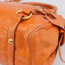Miu Miu Hand Bag Leather 2way Orange Gold Auth 212750M-15