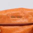 Miu Miu Hand Bag Leather 2way Orange Gold Auth 212750M-17