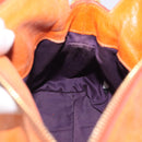 Miu Miu Hand Bag Leather 2way Orange Gold Auth 212750M-23