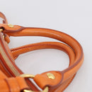 Miu Miu Hand Bag Leather 2way Orange Gold Auth 212750M-8